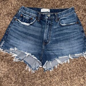 Abercrombie Curve Love Women's Blue Denim Shorts